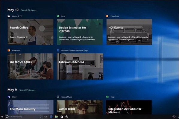 Windows 10 Timeline