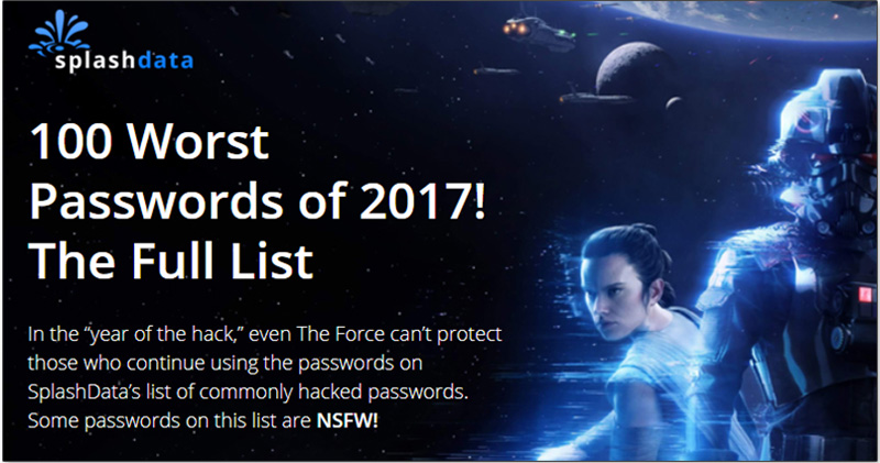  2017 年度最爛百大密碼 