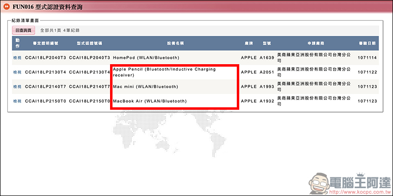 Apple MacBook Air 、 Mac mini 、 Apple Pencil 2 通過 NCC 認證 - 電腦王阿達