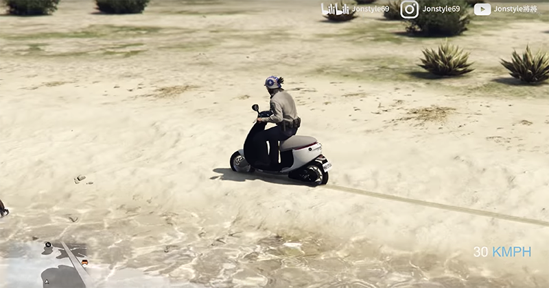 有人把 Gogoro 帶到 GTA5 「試乘」啦！越野、下水（？）樣樣來 - 電腦王阿達