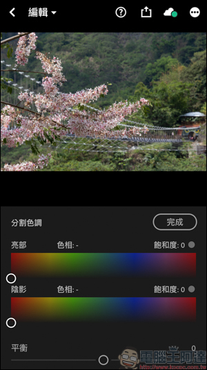 創造屬於你的濾鏡樣式，Adobe Lightroom手機版分割色調簡易教學 - 電腦王阿達