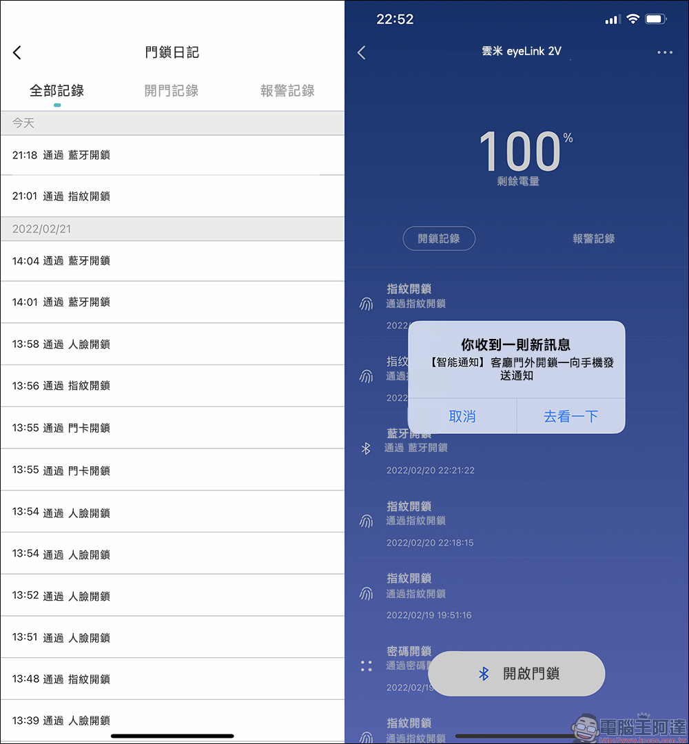 雲米 eyeLink 五合一智慧門鎖開箱、評測｜電子貓眼款清晰顯影、人臉辨識款秒速進門，支援指紋、米家 App 等多元解鎖方式！ - 電腦王阿達