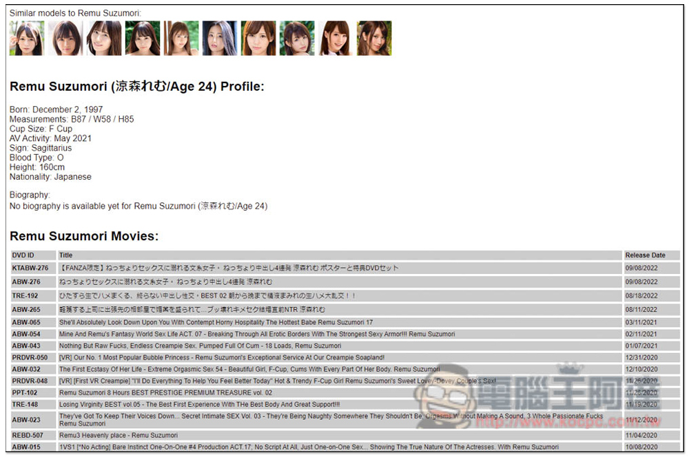 X/sList 老司機必收藏網站，用圖就能找出是哪位女優、所有作品番號 - 電腦王阿達