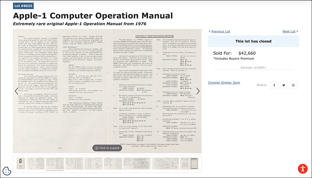 國外拍賣以 135 萬元售出的 Apple-1 手冊，居然被發現是「複製品」 - 電腦王阿達