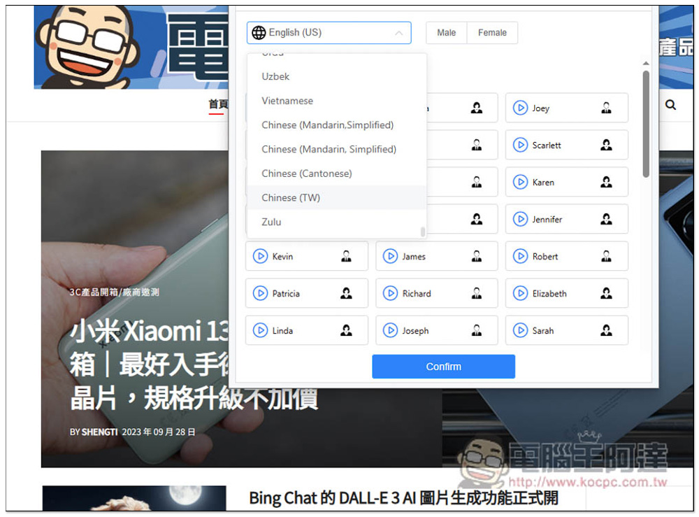 Voice Remaker 最簡單的文字轉 AI 語音免費工具，支援超多語言，並提供多個中文語音選項 - 電腦王阿達
