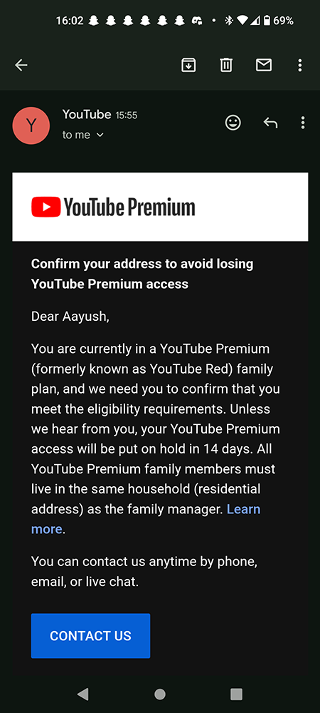 跟進 Netflix？ YouTube 似乎準備開始打擊共享 YouTube Premium 家庭方案，但不住在一起的用戶 - 電腦王阿達