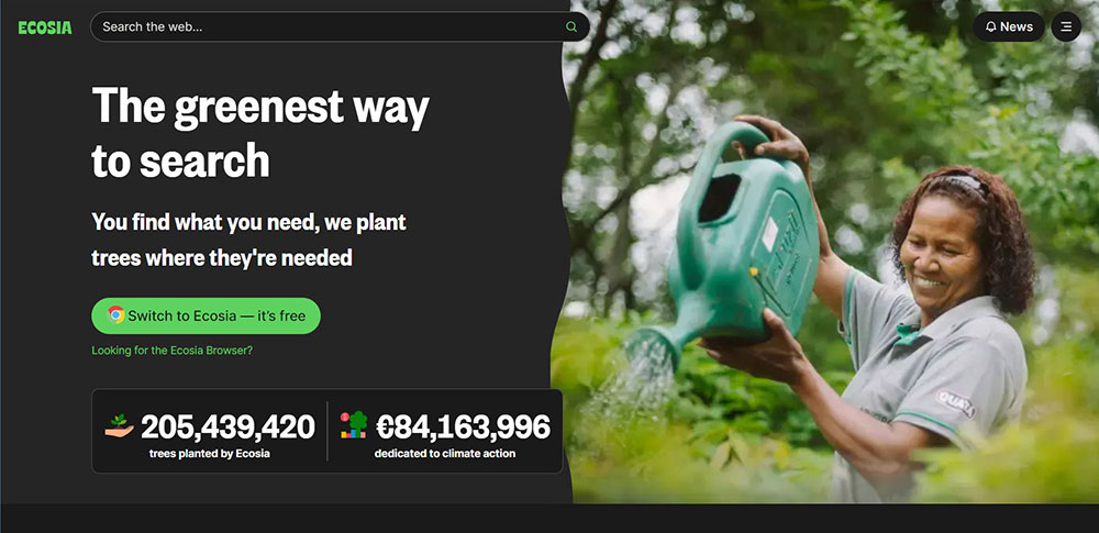 Ecosia 推出環保瀏覽器，速度快還能資助種樹、產生清潔能源 - 電腦王阿達