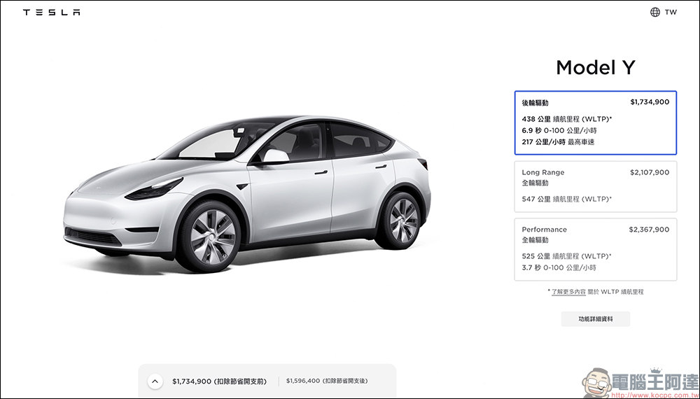 特斯拉 Model Y 全車系台灣降價，最多降 6.5 萬元！Model S Plaid 也同步調降 - 電腦王阿達