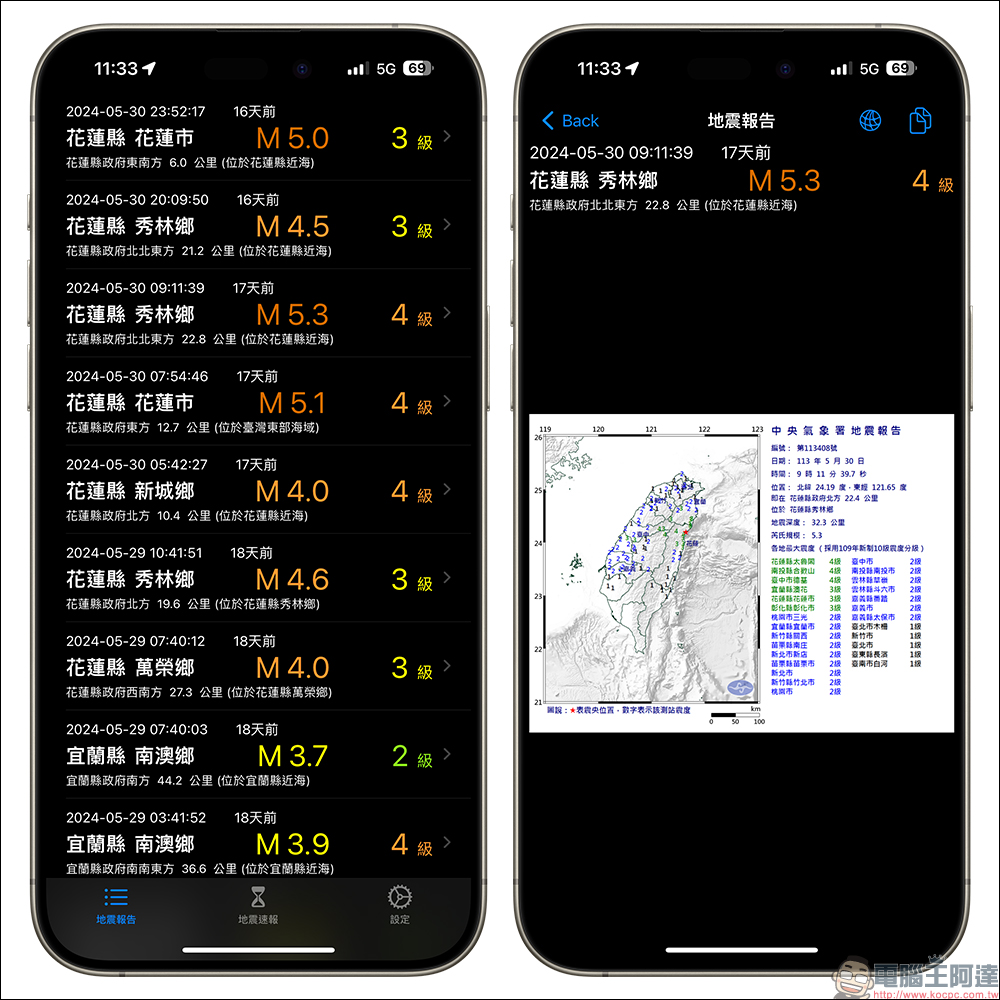 KNY地震速報 App iOS 版正式上架：支援動態島和即時動態顯示 - 電腦王阿達