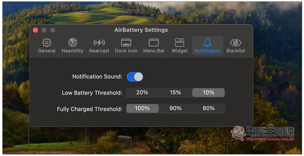 AirBattery 在 Mac 選單列中即時查看 iPhone、iPad、AirPods、Apple Watch 的電量狀況 - 電腦王阿達