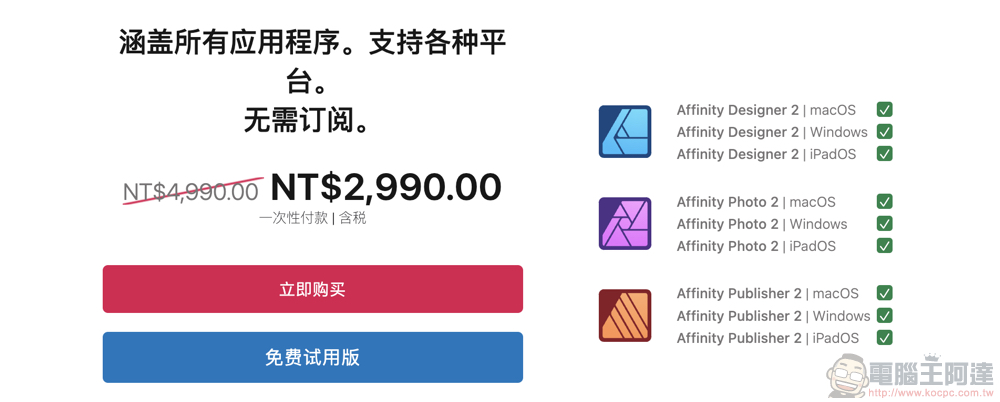 趁 Adobe 炎上，PS 平替應用 Affinity Photo 免費試用延長至 6 個月（如何申請看這裡） - 電腦王阿達
