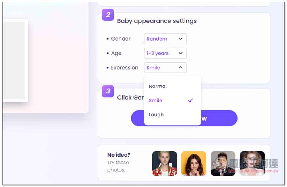 AI Baby Face 上傳雙方照片，透過 AI 生成出可能是你們小孩的模樣 - 電腦王阿達