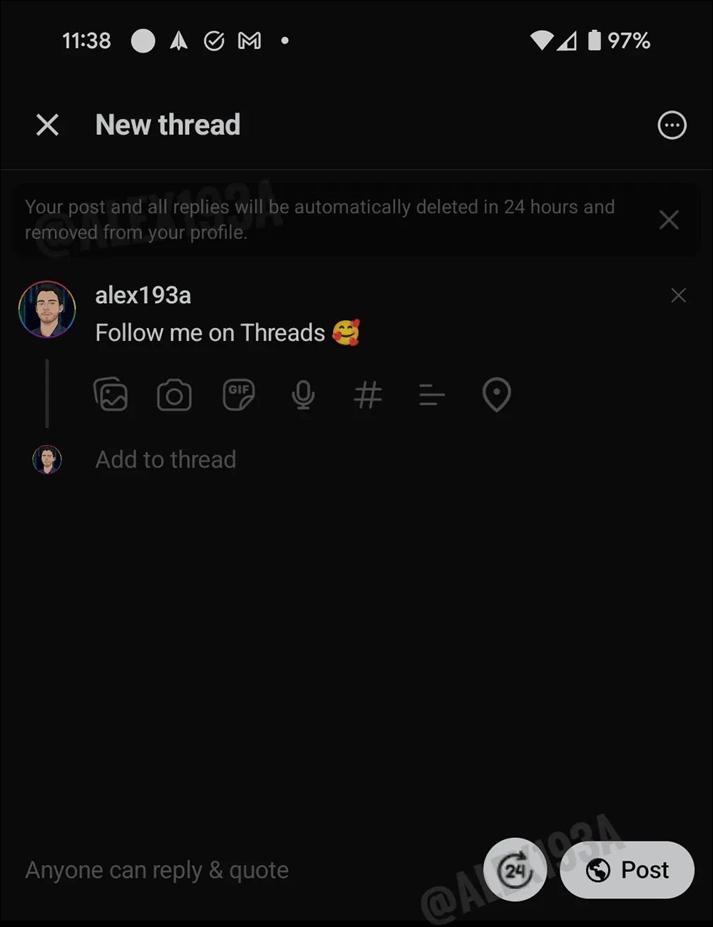 Threads 正在測試貼文會在 24 小時後會自動消失的功能 - 電腦王阿達