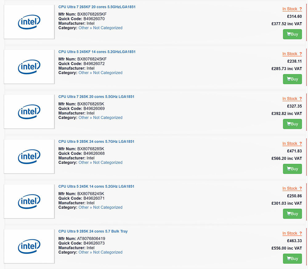 Intel Arrow Lake-S 售價國外搶先曝光，比 14 代還要貴 - 電腦王阿達