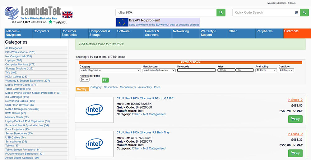 Intel Arrow Lake-S 售價國外搶先曝光，比 14 代還要貴 - 電腦王阿達