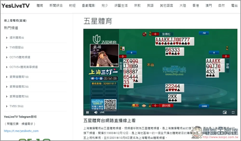 YesLiveTV 超多第四台頻道免費線上看，台灣、香港、澳門、大陸節目都有 - 電腦王阿達