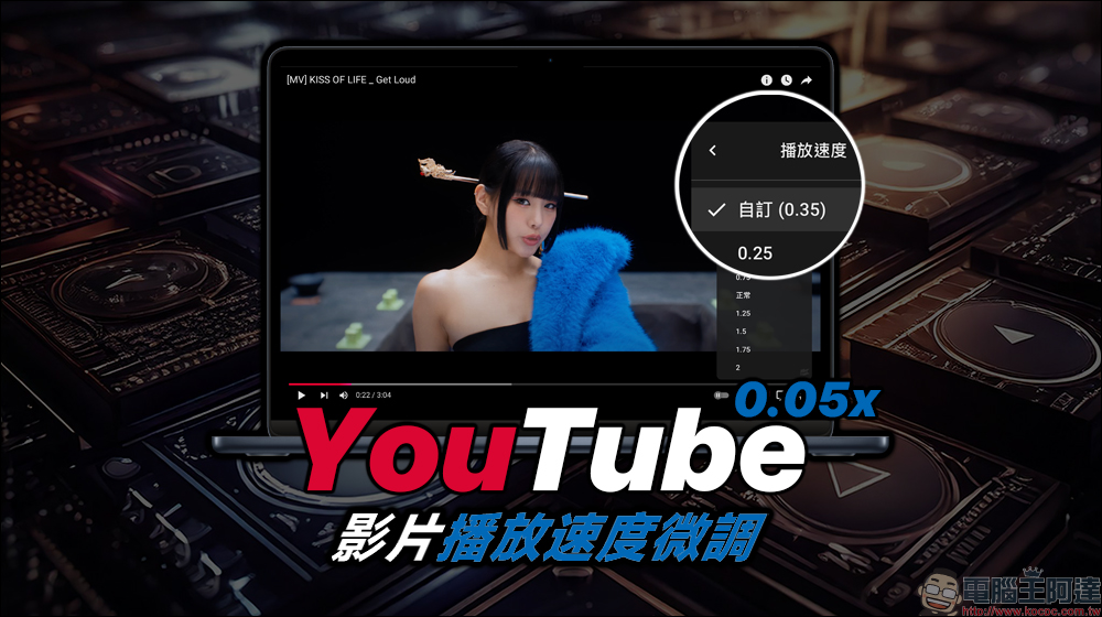 YouTube 影片播放速度支援 0.05 倍的微調，怎麼操作看這篇 - 電腦王阿達