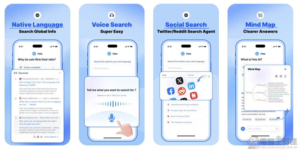 Felo Search 生成式 AI 搜尋引擎使用體驗：免費版就能用 GPT-4o 問到爽、支援 Perplexity 的對話式搜尋、提供「心智圖」與「主題分類」等功能 - 電腦王阿達